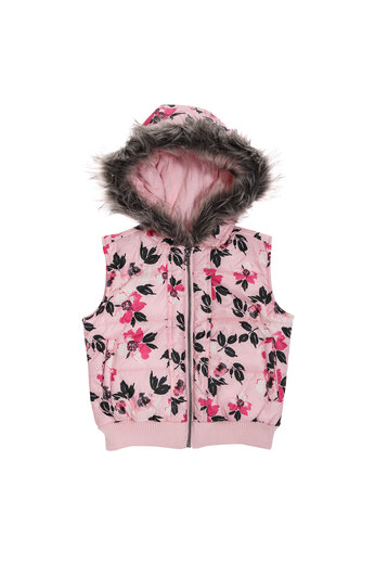 Růžová vesta s květy