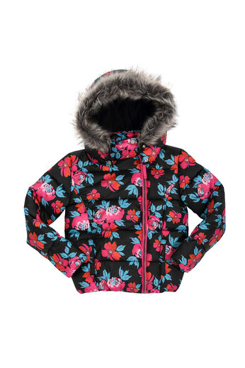 Černá bunda s květy