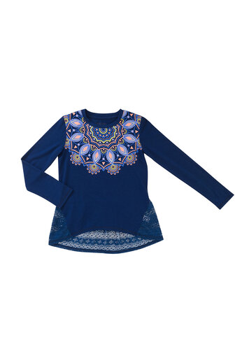 Modré tričko s krajkou