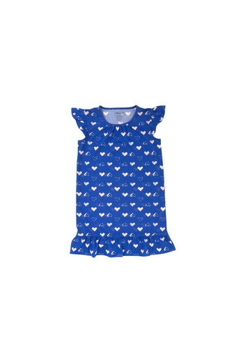 Modrá noční košile se srdíčky