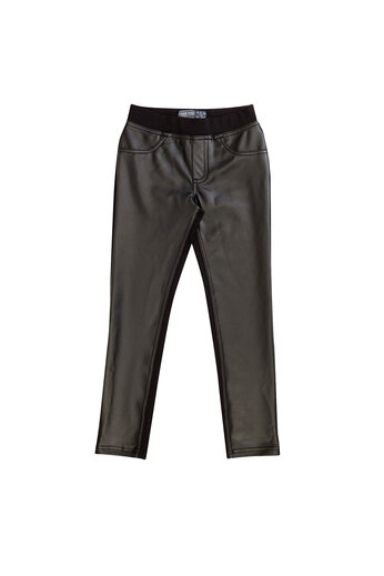 Černé koženkové jeggíny