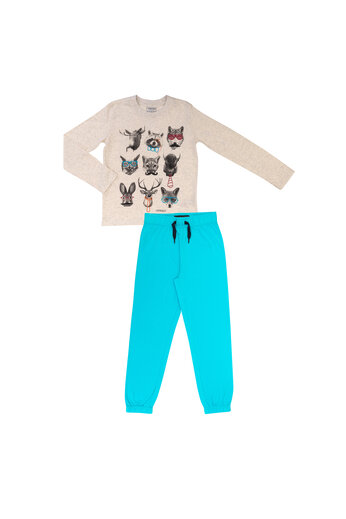 Modré pyžamo s potiskem