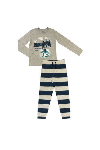 Šedé pyžamo s potiskem