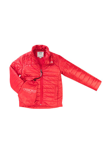 Červená prošívaná bunda