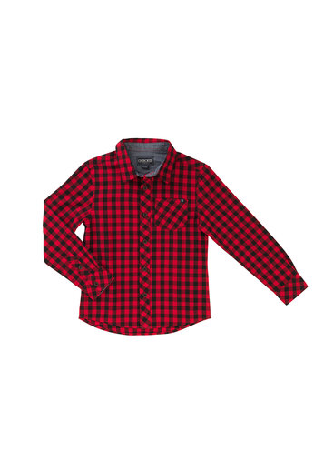 Červená kostkovaná košile