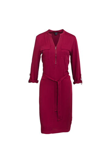 Bordové košilové šaty