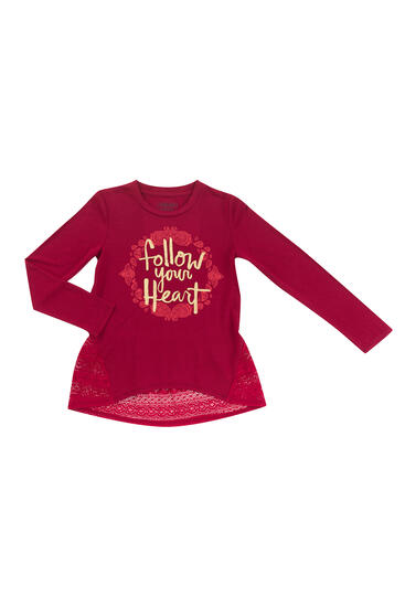 Červené tričko s krajkou