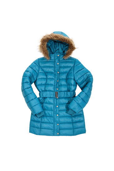 Tyrkysový prošívaný kabát