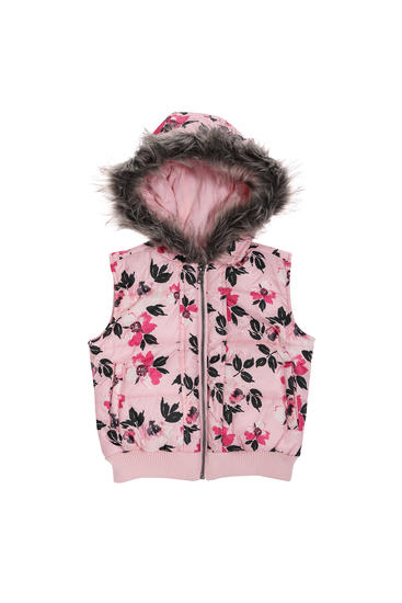 Růžová vesta s květy