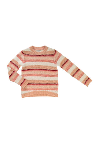 Růžový pruhovaný svetr