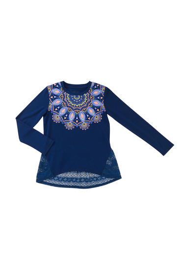 Modré tričko s krajkou