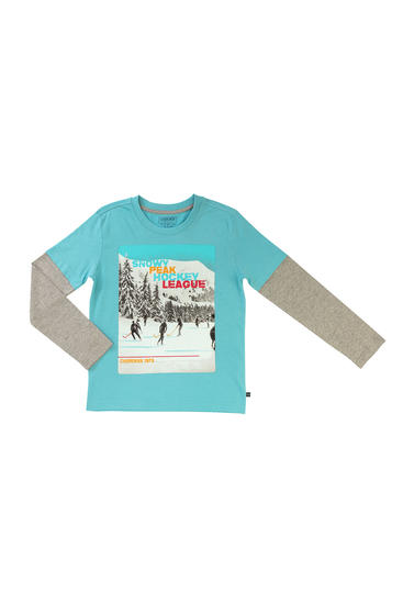 Modré tričko s potiskem